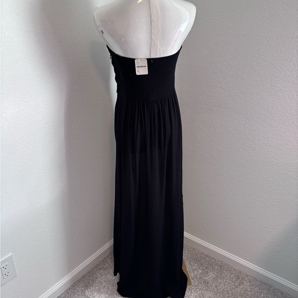 Free People Black Draped Knot-Front High-Low Maxi Top Sz M NWT - Picture 2 of 6